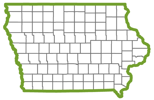 Iowa County Outline Map.png